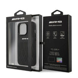 AMG AMHCP13LOSDBK iPhone 13 Pro / 13 6.1" sort/sort hårdkasse Læder Curved Lines