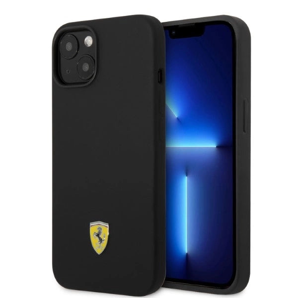 Ferrari FEHMSIP14SBK iPhone 14 6.1" sort/sort hardcase Silikon Metal Logo Magsafe