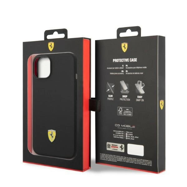 Ferrari FEHMSIP14SBK iPhone 14 6.1" sort/sort hardcase Silikon Metal Logo Magsafe