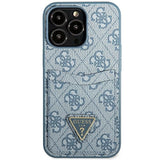 Guess 4G Triangle Logo Cardslot Case til iPhone 13 Pro / 13 - Blå