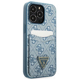Guess 4G Triangle Logo Cardslot Case til iPhone 13 Pro / 13 - Blå