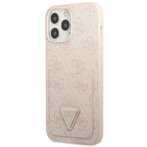 Guess 4G Triangle Logo Cardslot Case til iPhone 13 Pro / 13 - Pink