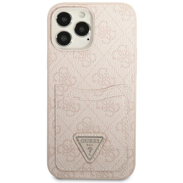 Guess 4G Triangle Logo Cardslot Case til iPhone 13 Pro / 13 - Pink