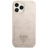 Guess 4G Triangle Logo Cardslot Case til iPhone 13 Pro / 13 - Pink