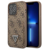 Guess 4G Triangle Logo Cardslot Case til iPhone 13 Pro / 13 - Brunt