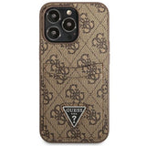 Guess 4G Triangle Logo Cardslot Case til iPhone 13 Pro / 13 - Brunt