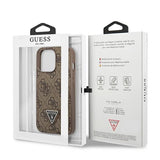 Guess 4G Triangle Logo Cardslot Case til iPhone 13 Pro / 13 - Brunt