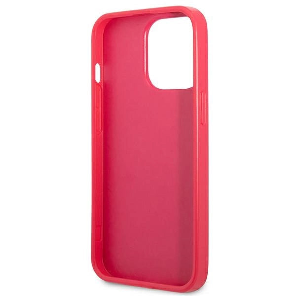 Guess Saffiano 4G Small Metal Logo-hylster til iPhone 13 Pro / 13 - pink