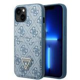Guess GUHCP13SP4TPB iPhone 13 mini 5.4" blå/blå hardcase 4G Triangle Logo Cardslot