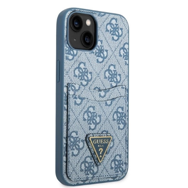 Guess GUHCP13SP4TPB iPhone 13 mini 5.4" blå/blå hardcase 4G Triangle Logo Cardslot