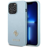 Guess Saffiano 4G Small Metal Logo-foder til iPhone 13 Pro Max - blå
