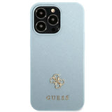 Guess Saffiano 4G Small Metal Logo-foder til iPhone 13 Pro Max - blå