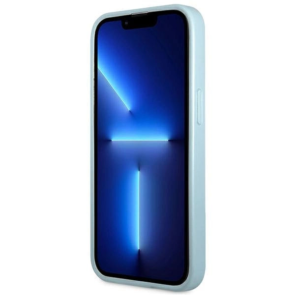 Guess Saffiano 4G Small Metal Logo-foder til iPhone 13 Pro Max - blå
