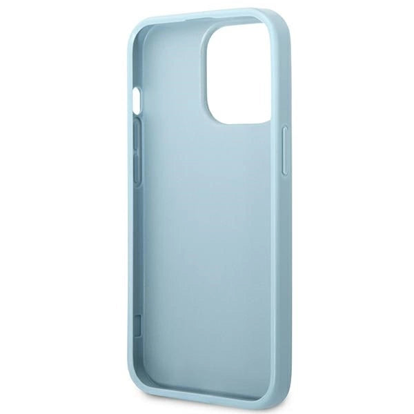 Guess Saffiano 4G Small Metal Logo-foder til iPhone 13 Pro Max - blå