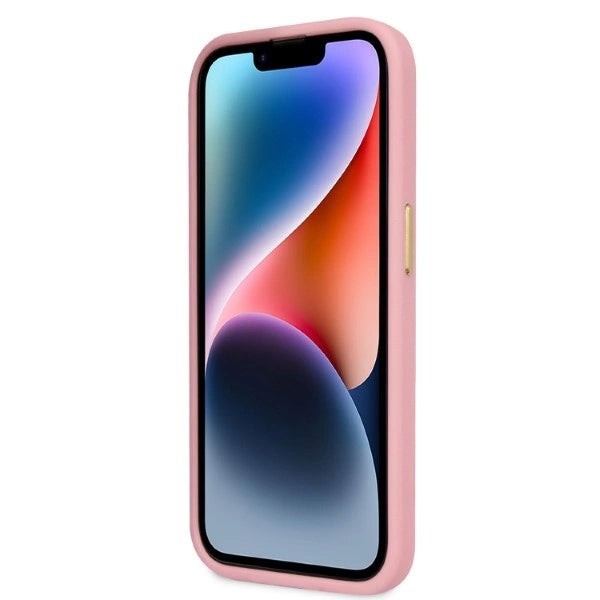 Guess Croco Collection æske til iPhone 14 Pro - pink