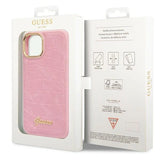 Guess Croco Collection æske til iPhone 14 Plus - pink