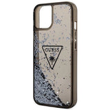 Guess GUHCP14SLFCTPK iPhone 14 6.1" sort/sort hardcase Liquid Glitter Palm Collection