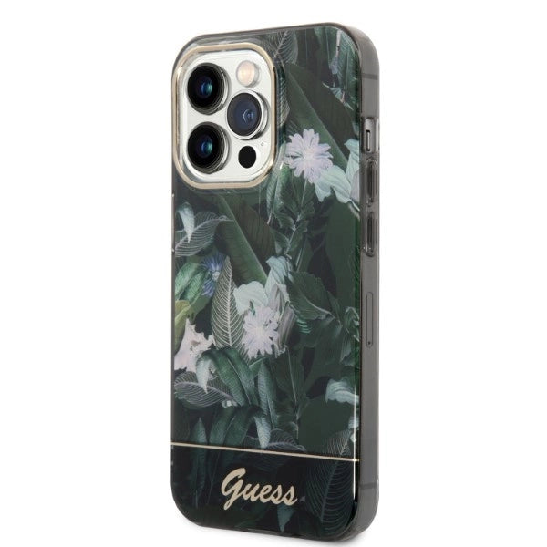 Guess Jungle Collection æske til iPhone 14 Pro Max - grøn