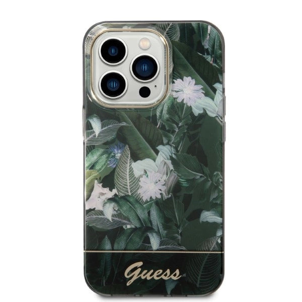 Guess Jungle Collection æske til iPhone 14 Pro Max - grøn