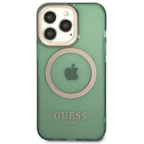 Guess GUHMP13LHTCMA iPhone 13 Pro / 13 6.1" grøn/khaki hårdkasse Guld Outline Translucent MagSafe