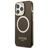 Guess Gold Outline Gennemskinnelig MagSafe Case til iPhone 13 Pro / iPhone 13 - sort