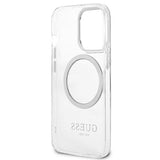 Guess Metal Outline MagSafe-hylster til iPhone 13 Pro / iPhone 13 - sølv