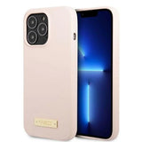 Guess GUHMP13LSPLP iPhone 13 Pro / 13 6.1" pink/pink hårdkasse Silicone Logo Plate MagSafe