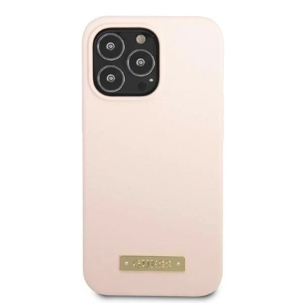 Guess GUHMP13LSPLP iPhone 13 Pro / 13 6.1" pink/pink hårdkasse Silicone Logo Plate MagSafe