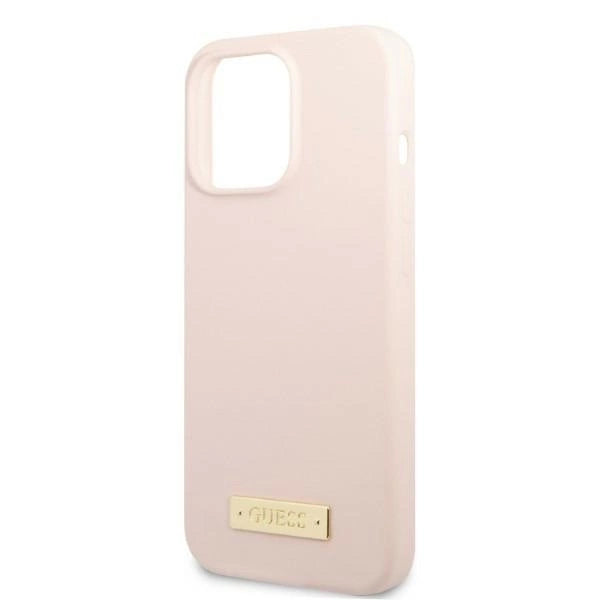 Guess GUHMP13LSPLP iPhone 13 Pro / 13 6.1" pink/pink hårdkasse Silicone Logo Plate MagSafe