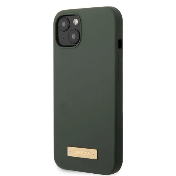 Guess GUHMP13MSBPLA iPhone 13 6.1" grøn/khaki hårdkasse Silikon Logo Plade MagSafe