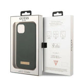 Guess GUHMP13MSBPLA iPhone 13 6.1" grøn/khaki hårdkasse Silikon Logo Plade MagSafe