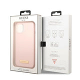 Guess GUHMP13MSBPLP iPhone 13 6,1" pink/pink hard case Silicone Logo Plate MagSafe