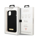Guess GUHMP13MSPLK iPhone 13 6.1" sort/sort hårdkasse Silicone Logo Plate MagSafe