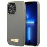 Guess GUHMP13XSPLG iPhone 13 Pro Max 6.7" grå/grå hardcase Silicone Logo Plate MagSafe
