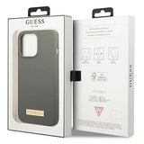Guess GUHMP13XSPLG iPhone 13 Pro Max 6.7" grå/grå hardcase Silicone Logo Plate MagSafe