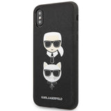 Karl Lagerfeld Saffiano Karl&Choupette hovedetæppe til iPhone XS Max - sort