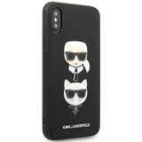 Karl Lagerfeld Saffiano Karl&Choupette hovedetæppe til iPhone XS Max - sort