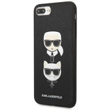 Karl Lagerfeld Saffiano Karl&Choupette hovedetæppe til iPhone 7 Plus / iPhone 8 Plus - sort