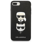 Karl Lagerfeld Saffiano Karl&Choupette hovedetæppe til iPhone 7 Plus / iPhone 8 Plus - sort