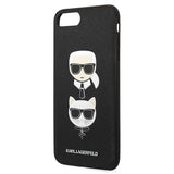 Karl Lagerfeld Saffiano Karl&Choupette hovedetæppe til iPhone 7 Plus / iPhone 8 Plus - sort