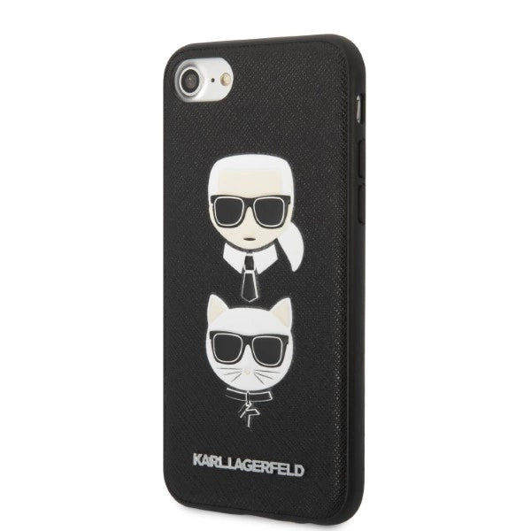 Karl Lagerfeld KLHCI8SAKICKCBK iPhone 7/8 / SE 2020 / SE 2022 sort/sort hardcase Saffiano Karl&Choupette Head