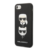 Karl Lagerfeld KLHCI8SAKICKCBK iPhone 7/8 / SE 2020 / SE 2022 sort/sort hardcase Saffiano Karl&Choupette Head