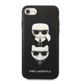 Karl Lagerfeld KLHCI8SAKICKCBK iPhone 7/8 / SE 2020 / SE 2022 sort/sort hardcase Saffiano Karl&Choupette Head