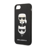 Karl Lagerfeld KLHCI8SAKICKCBK iPhone 7/8 / SE 2020 / SE 2022 sort/sort hardcase Saffiano Karl&Choupette Head