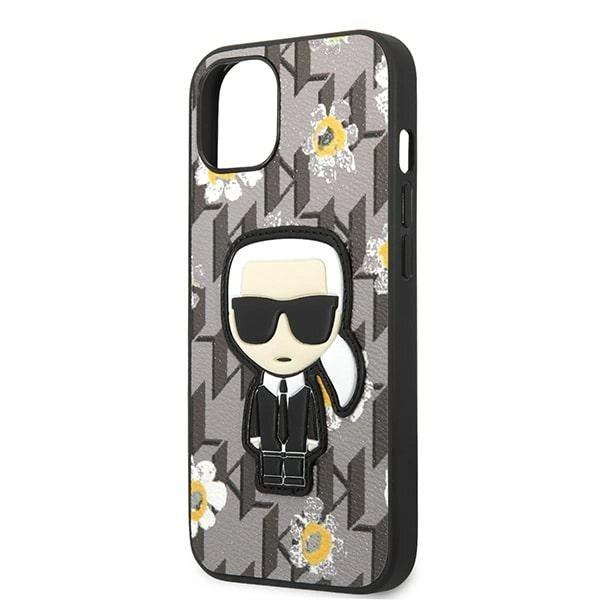 Karl Lagerfeld KLHCP13MPMNFIK1 iPhone 13 6,1" grå/grå Blomst Ikonik Karl