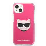 Karl Lagerfeld Choupette hovedetæppe til iPhone 13 - fuchsia