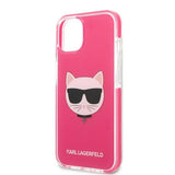 Karl Lagerfeld Choupette hovedetæppe til iPhone 13 - fuchsia