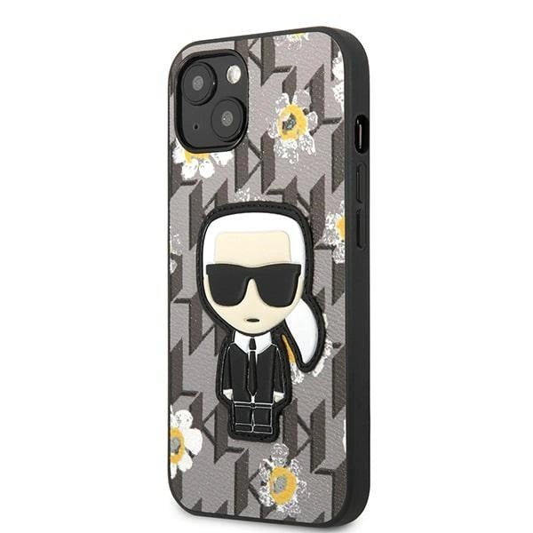 Karl Lagerfeld Flower Ikonik Karl-foder for iPhone 13 mini - grå