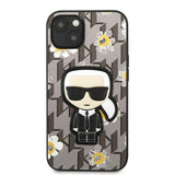Karl Lagerfeld Flower Ikonik Karl-foder for iPhone 13 mini - grå