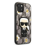 Karl Lagerfeld Flower Ikonik Karl-foder for iPhone 13 mini - grå